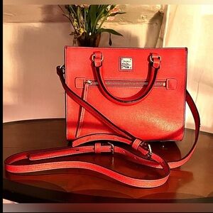 Dooney & Bourke Saffiano Mini Zip Janine, Red EUC